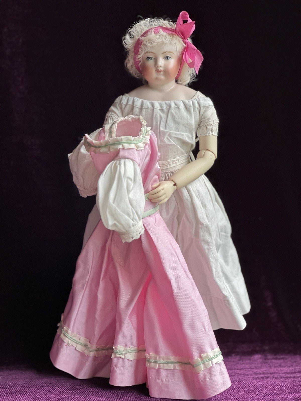 Collectible 15.5” Porcelain Repro of Antique French Huret China Fashion Doll