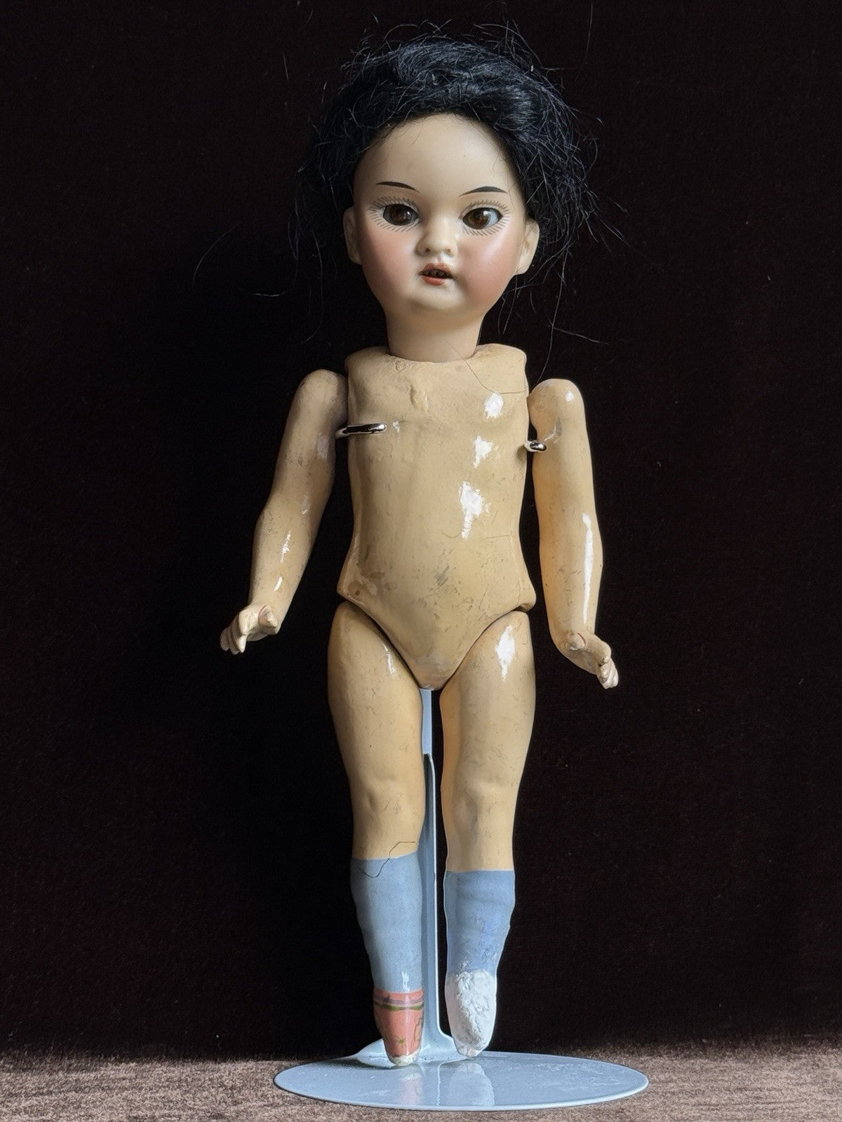 Antique German 8” Armand Marseille Asian Bisque Head Oriental Girl Doll