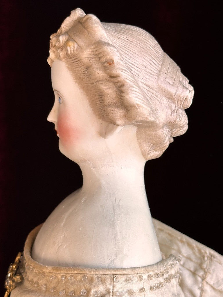 Antique German 18” Countess Dagmar Parian Bisque Head China Doll