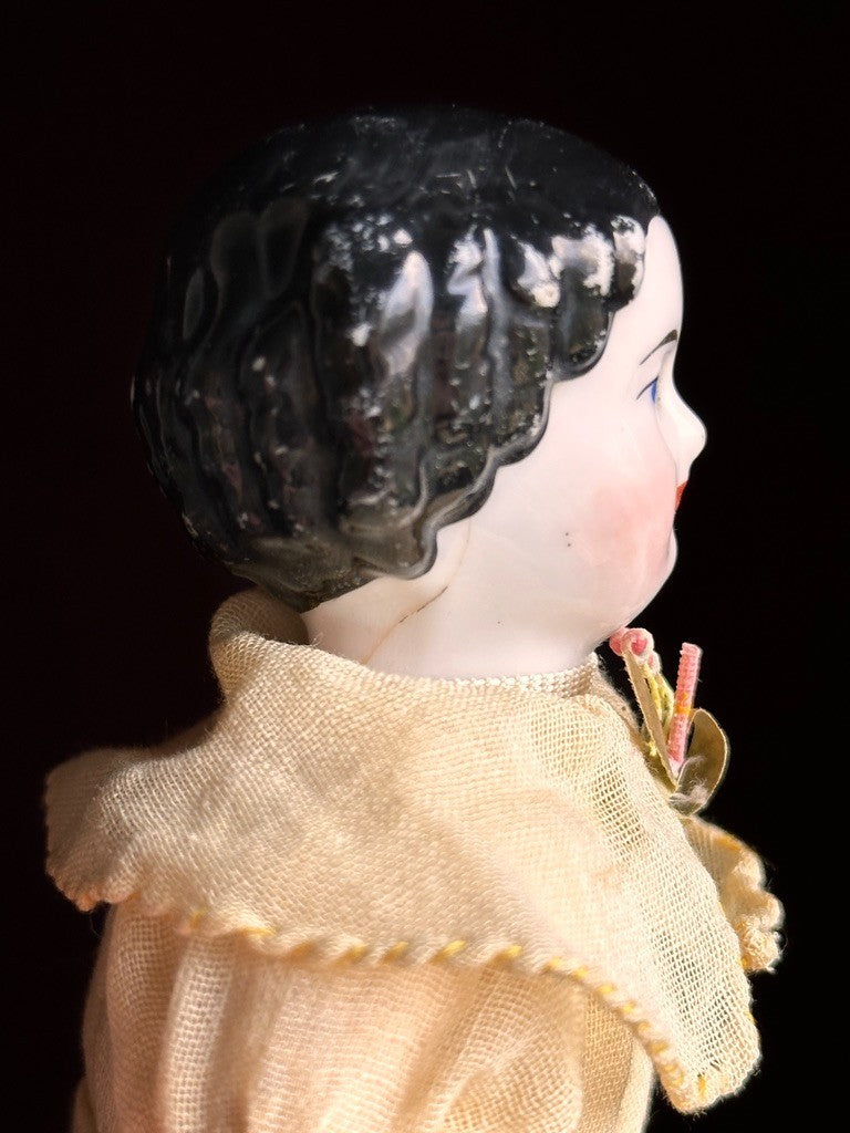 Antique German Cabinet Size 9.75” Flat Top China Shoulder Head Doll
