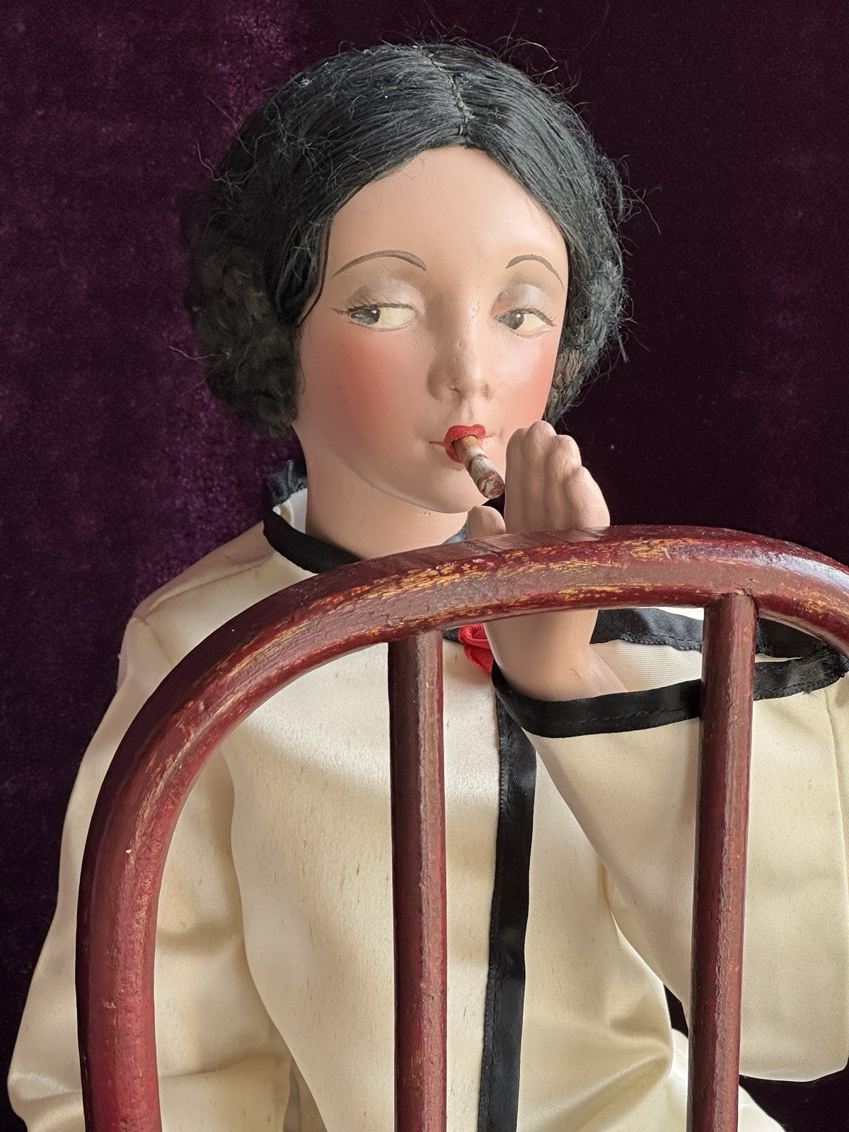 Antique American Cubeb Smoker Mutual Novelty Boudoir Composition Flapper Doll