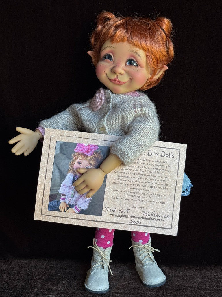 Collectible Kim Arnold Trinket Box 16" Sunny Elf Resin BJD Doll with Certificate