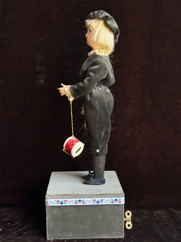 Vintage Porcelain Reproduction of Antique French Jumeau Mechanical Musical Doll