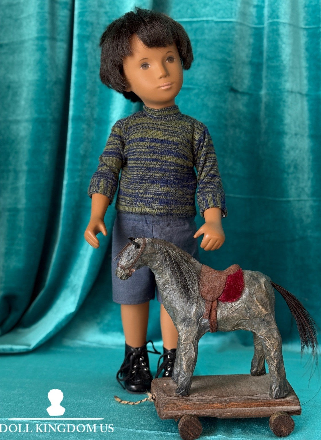 Collectible England Vinyl Brunette Gregor Boy Doll; New Outfit