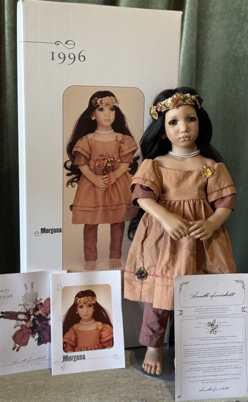 Vinyl Annette Himstedt 23” Doll “Morgana” 1996 Box/COA/Tag