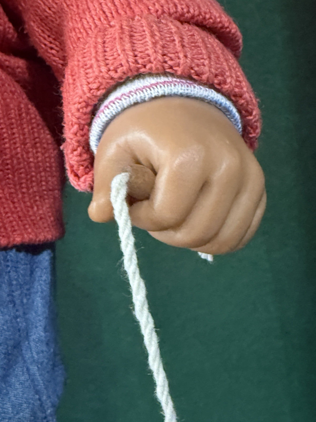 OOAK (?) Artist Carol Trobe Handmade Mixed Media 19” Doll “Cild With Jump Rope”