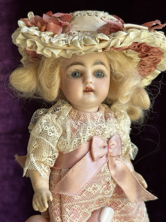 Rare Tiny 6.75” Kestner 149 Bisque Head Composition Body Doll