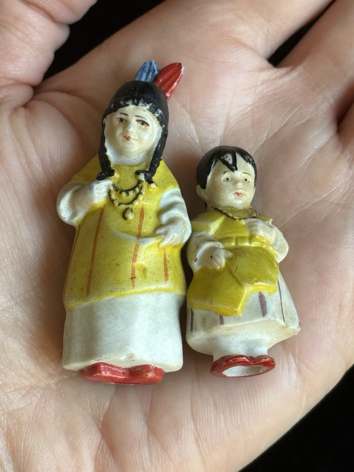 Lot of Antique German Miniature Indian Native American Bisque Dolls