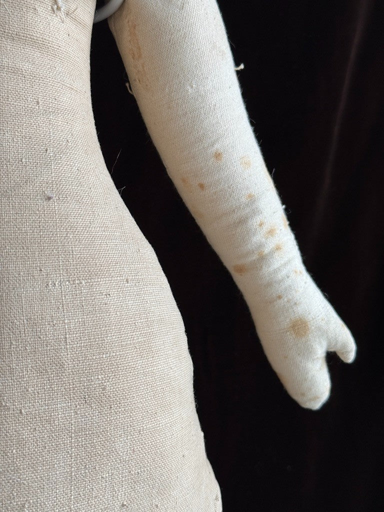 Large Antique German Kling 27” Dresden China Parian Molded Shoulder Head Doll