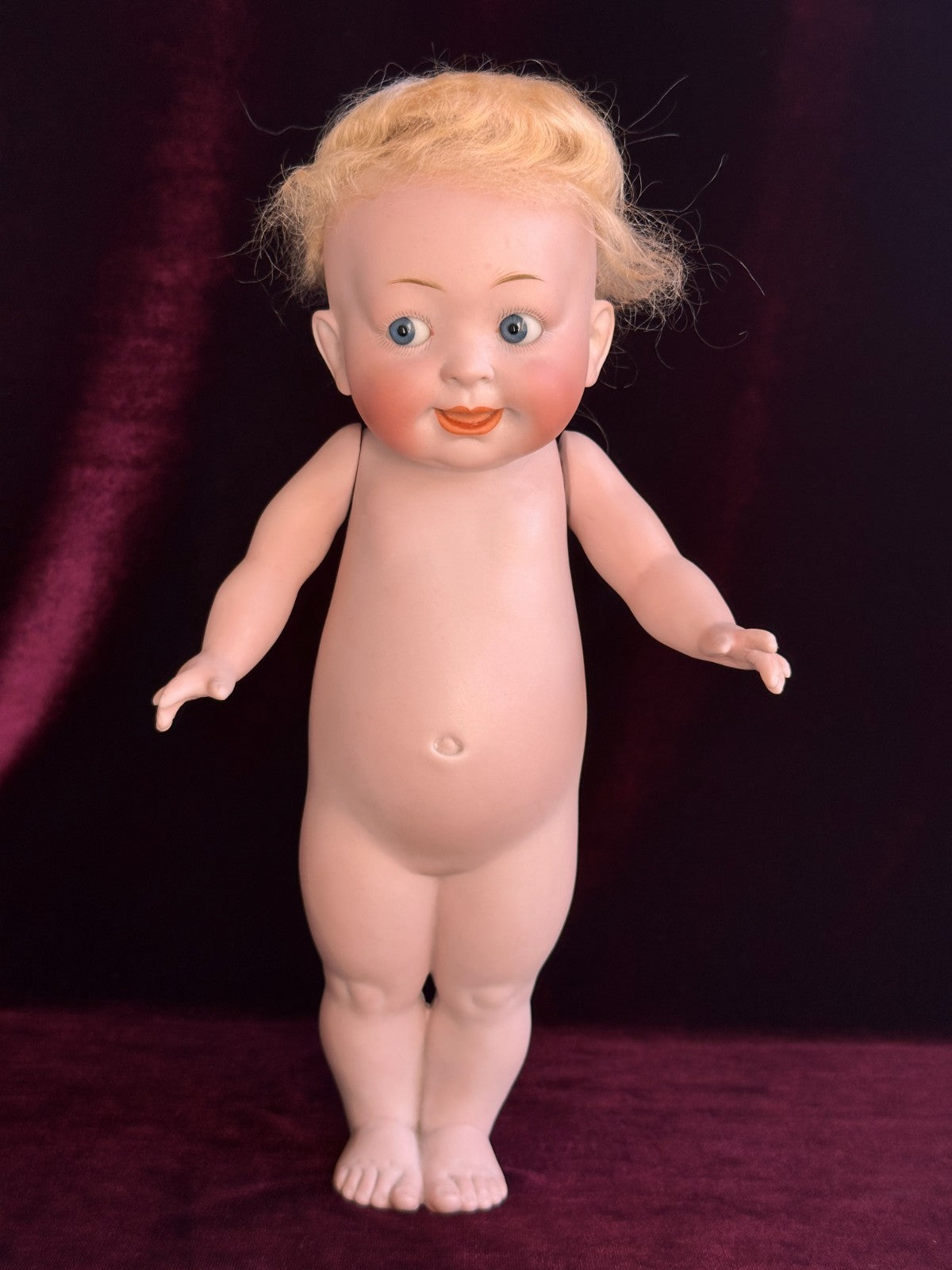 Rare Large 11" Hertel Schwab 222 "Our Fairy" All Bisque Googly Eyes Doll