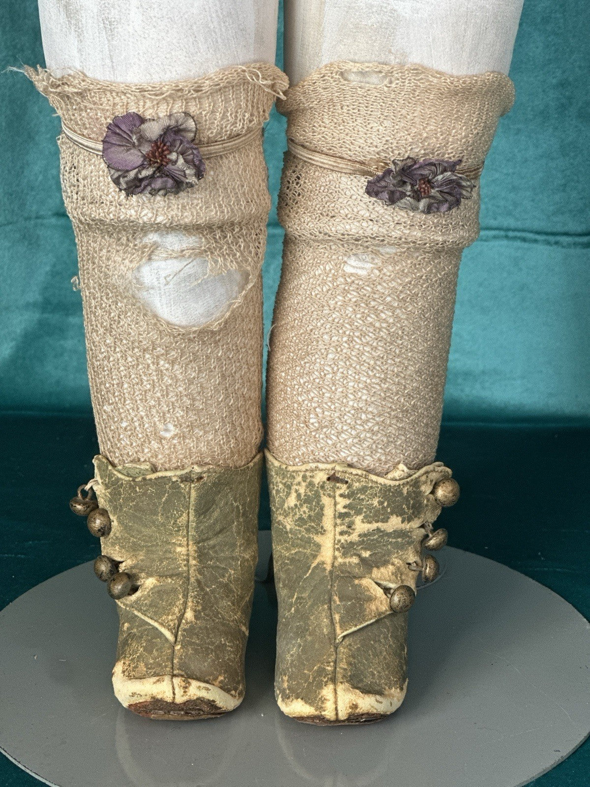 Antique JDK Kestner Mold Dep 154.13 25” Doll Bisque Head Leather Body Sticker