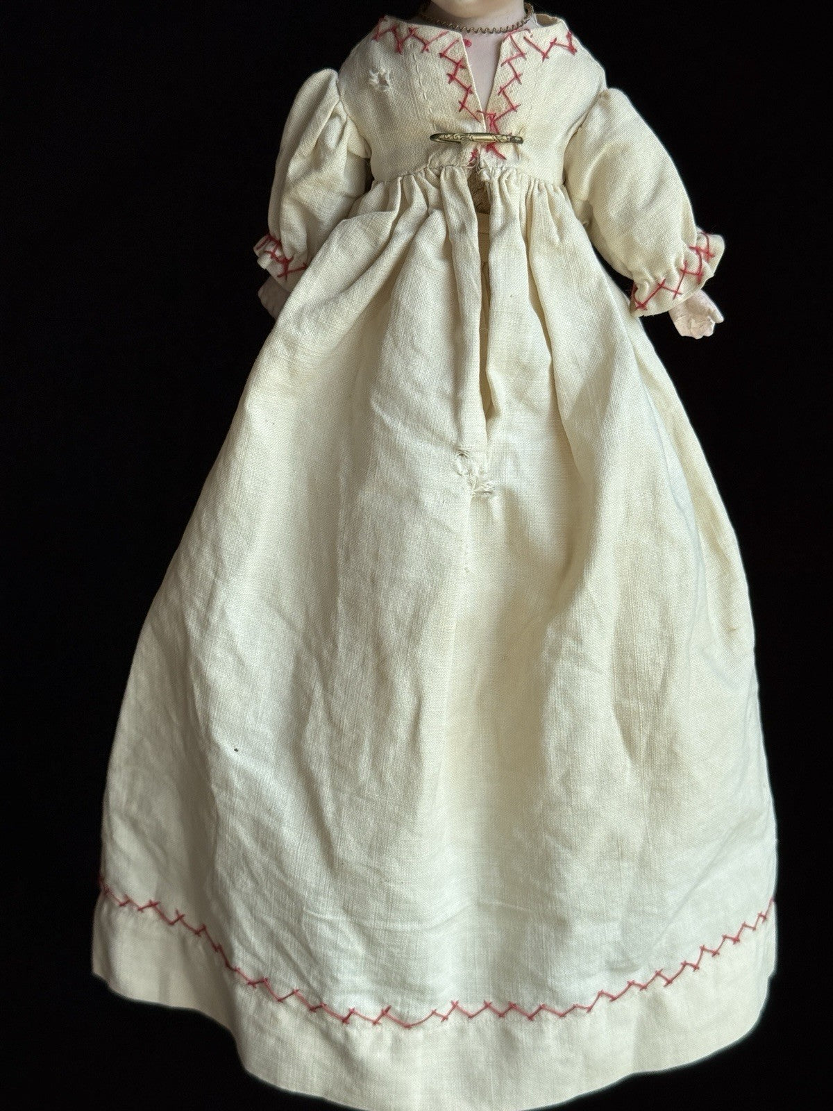 Antique German 10.5” Parian Bisque Head China Doll