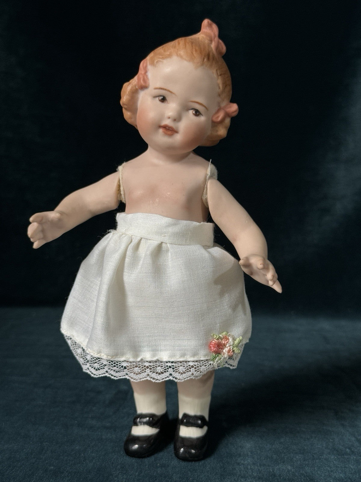 Reproduction Of German Gebruder Heubach All-Bisque Coquette Mold 10490 7.5” Doll