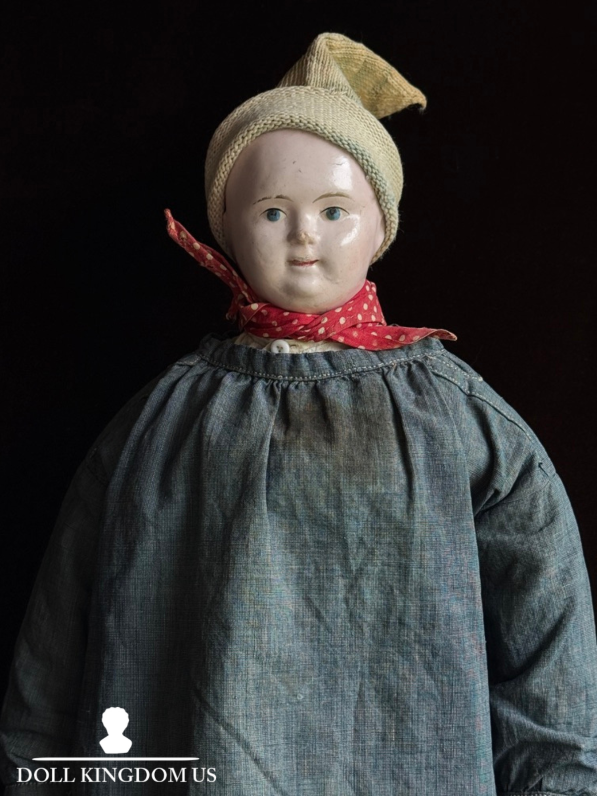 Antique French 23” Papier Mache Male Doll