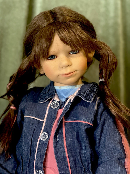 MIB Collectible German Annette Himstedt Vinyl 37.5” Doll “Fina” LE 713 Box/COA