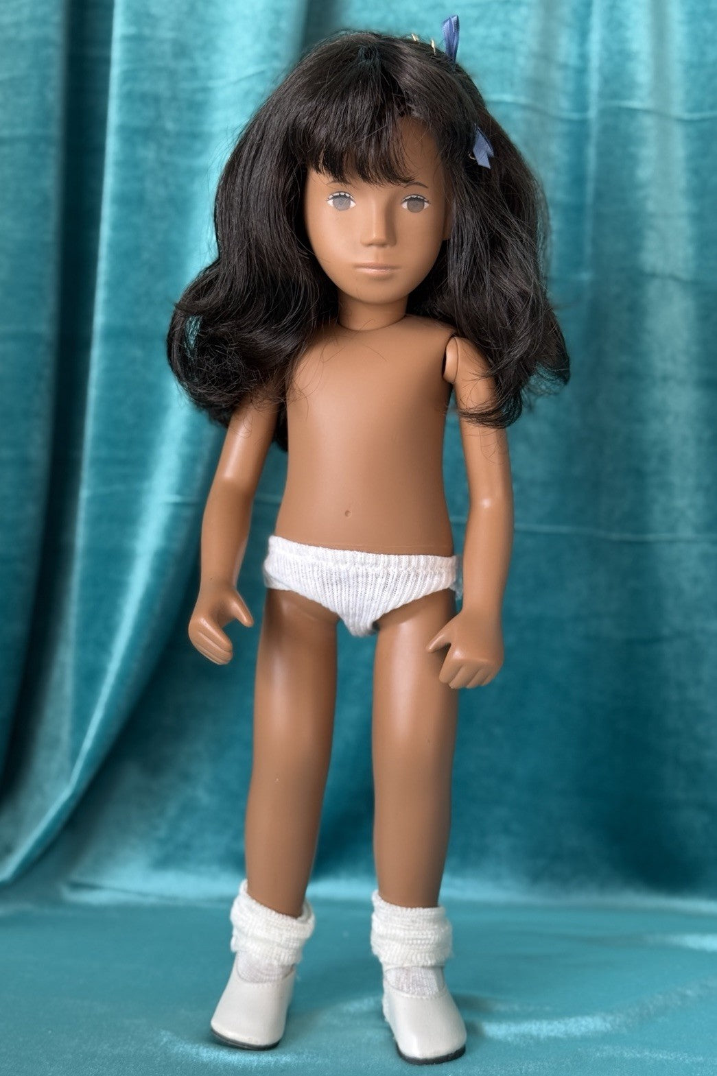 Collectible England Vinyl Sasha Brunette Girl Doll Redressed