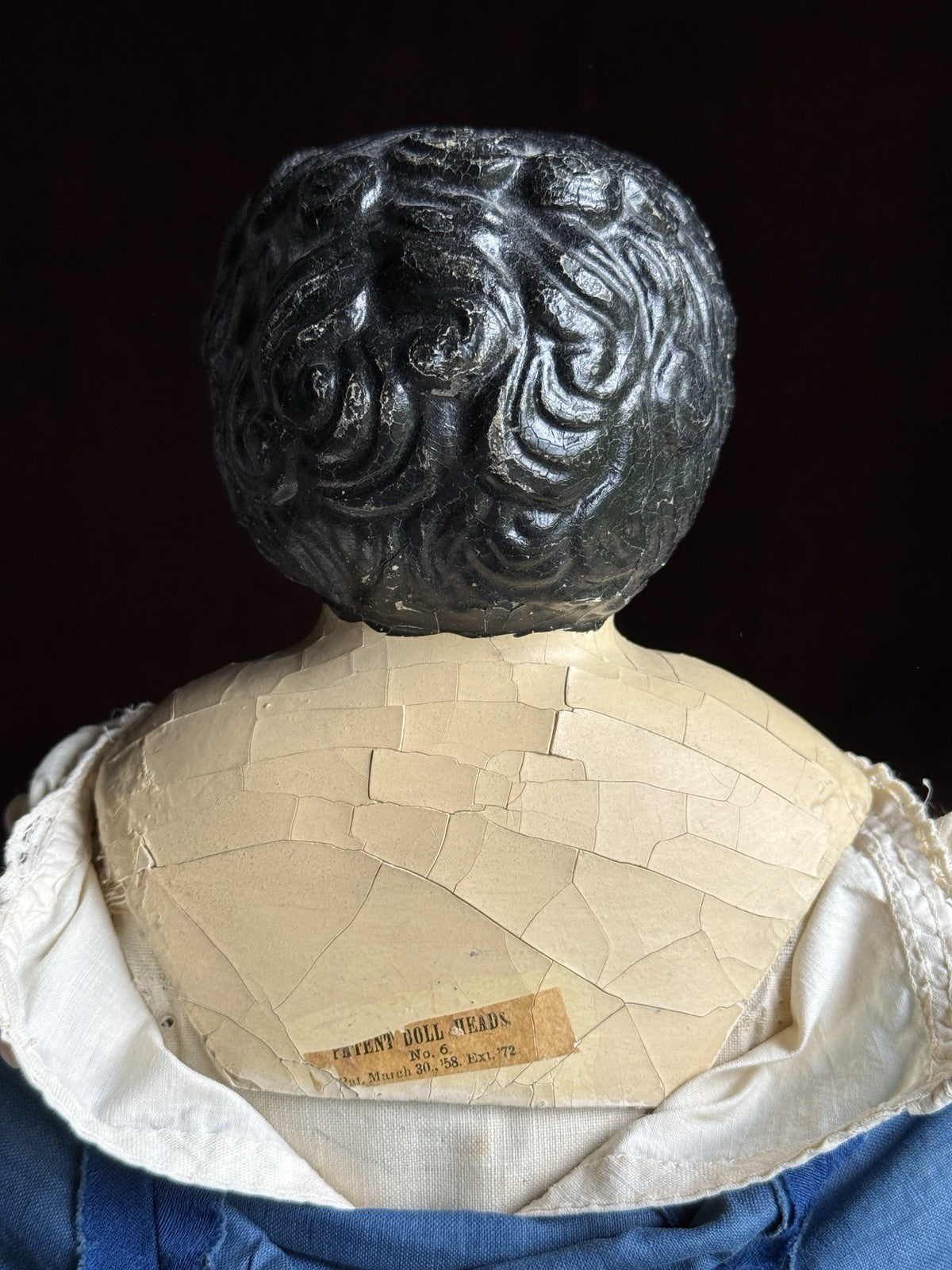 Antique American 26” Greiner Papier Mache Head #6 Doll Original Label