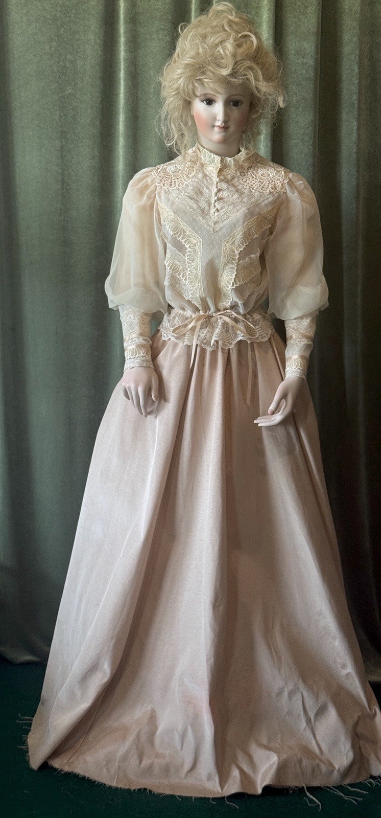 Lifesize 60” Reproduction of Antique Doll Mannequin “Lady Grace” Bru of France