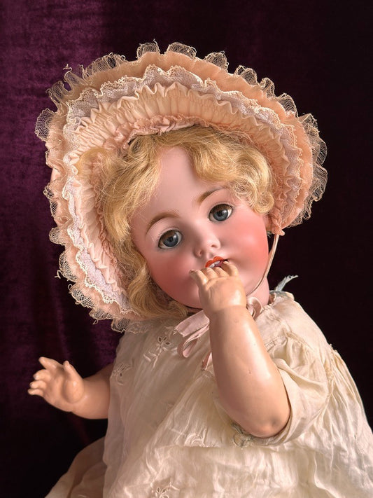 Large 21” Antique German JDK Kestner 257 Bisque Head Baby Doll Composition Body