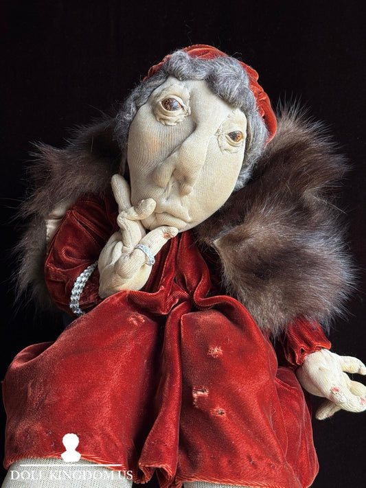 Vintage American 22” Handmade Folk Cloth Rag Stockinette Doll