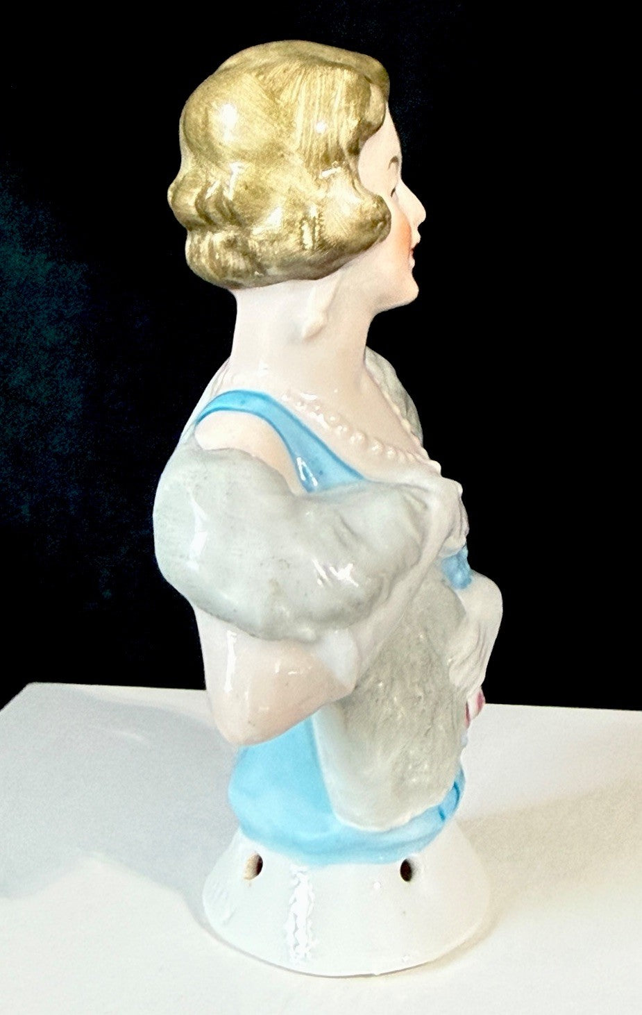 Lot Of 2 German Art Deco Flapper Pin Cushion 3 1/2”” Half Dolls Arms Attached