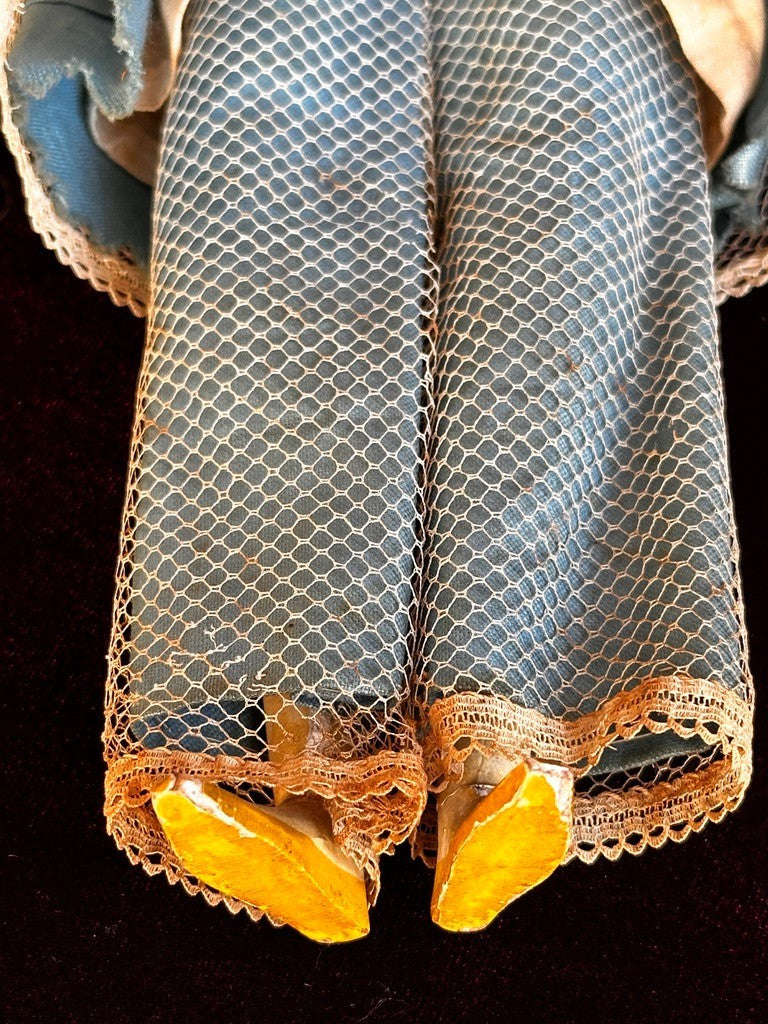 Antique German 12.75” Papier Mache Milliner’s Model Apollo Knot Coiffure Doll