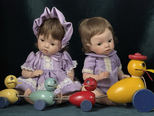 Lot Of 2 Porcelain 11” Baby Dolls “Little Thing” Dianna Effner Expressions Molds