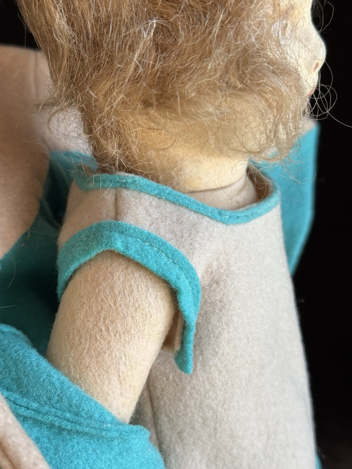 Vintage Italian 12” Lenci 111 Felt Cloth Character Doll