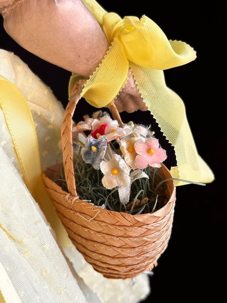 Tiny Antique American Martha Chase 12" Oil Painted Cloth Baby Doll