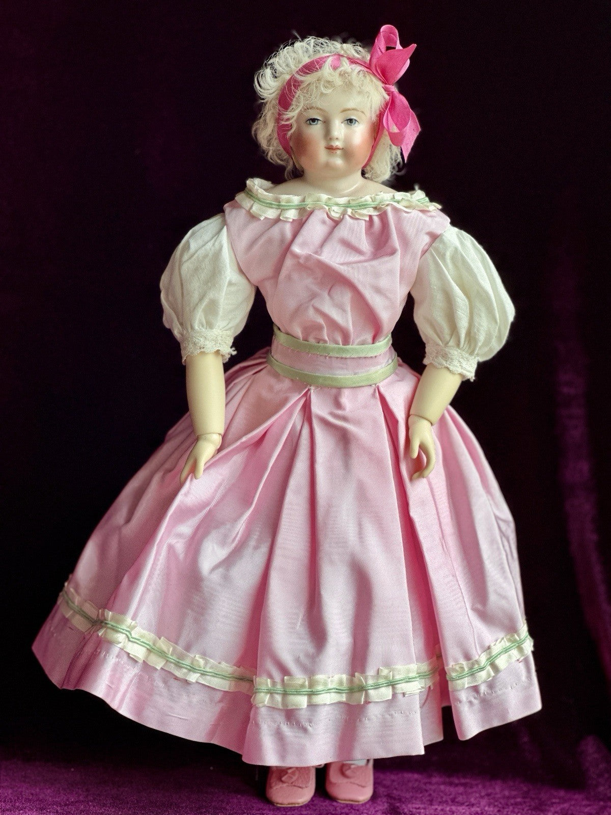 Collectible 15.5” Porcelain Repro of Antique French Huret China Fashion Doll