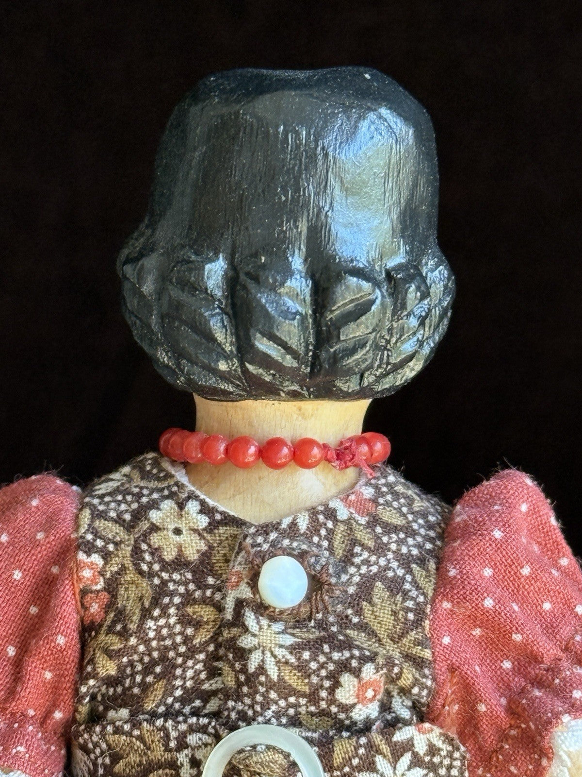 Vintage Judy Brown Hitty 6.25” Wood Carved Doll