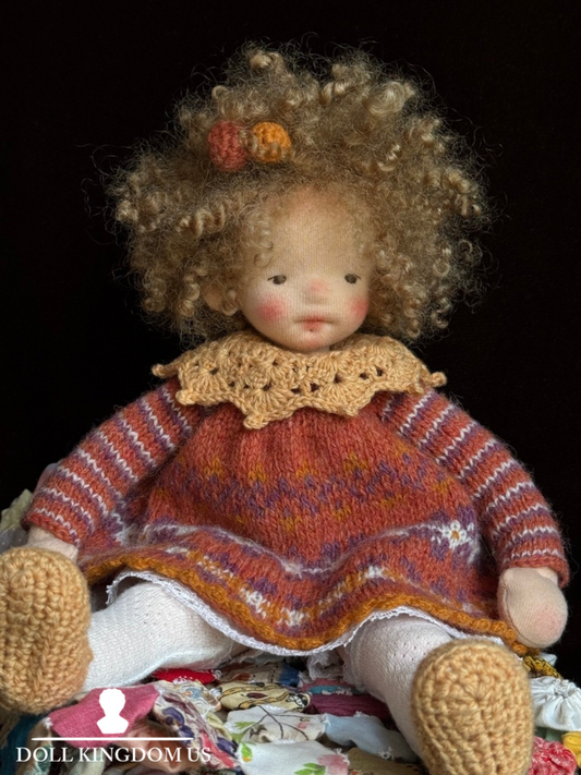 OOAK 12” Waldorf Style Cloth Doll Estee by Russian Artist Zhanna Sinichkina