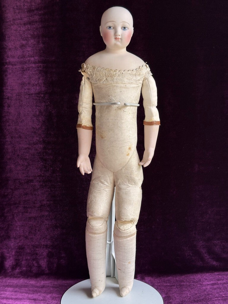 Very Rare 21” Barrois French Fashion Poupee Bisque Head Doll – Painted Eyes