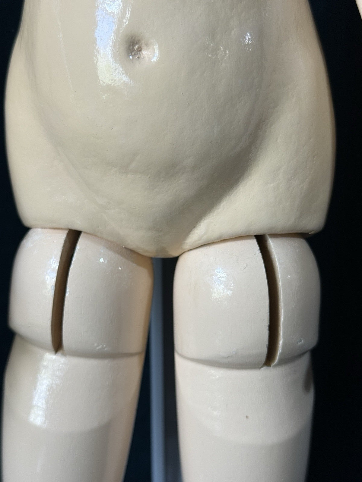 Antique German Queen Louise Doll Bisque Head Composition Body 24” Doll - Damaged