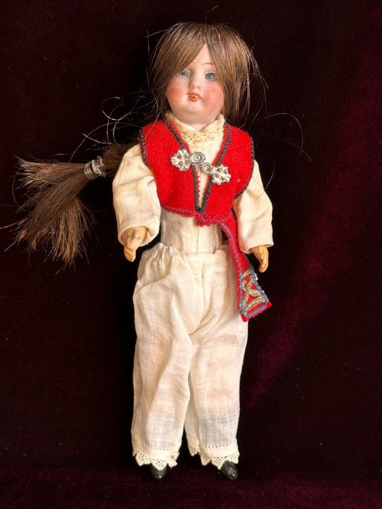 Antique German 8” Gebrüder Kuhnlenz 44-10 Bisque Head Doll