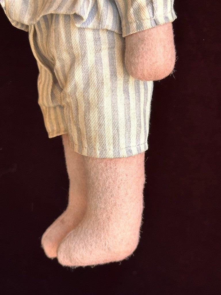 Antique German 9.5" Hug Me Kiddie Felt Composition Face Mask Googly Eyes Doll