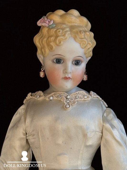 Vintage 1967 Reproduction of Turned Bisque Head Parian 18.5” Fashion Lady Doll
