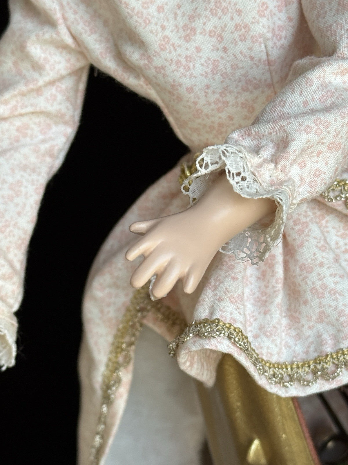 Porcelain Compo Reproduction of Antique French Doll with Surprise Skirt