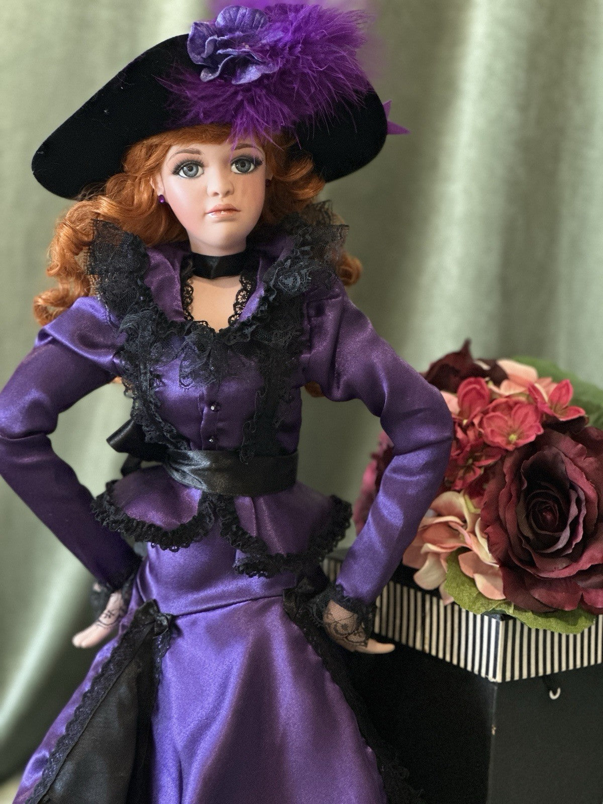 Jan Mclean 1999 23" Porcelain Doll “Pearl” Tag & COA  For Exclusively Yours