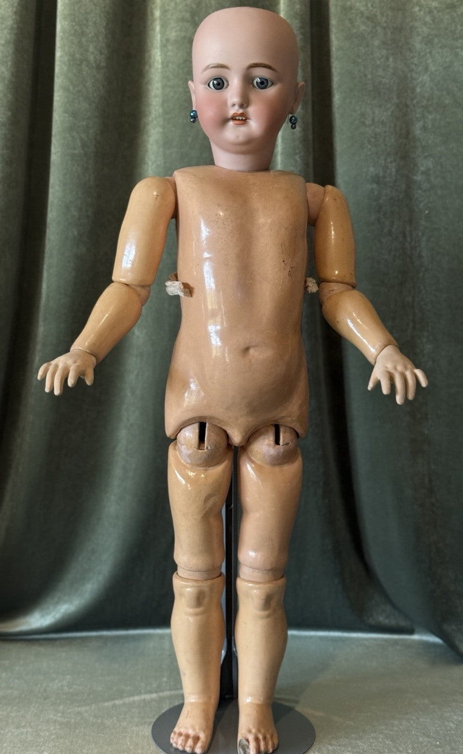 Antique German Simon Halbig CM Bergmann 33” Doll Bisque Head Composition Body