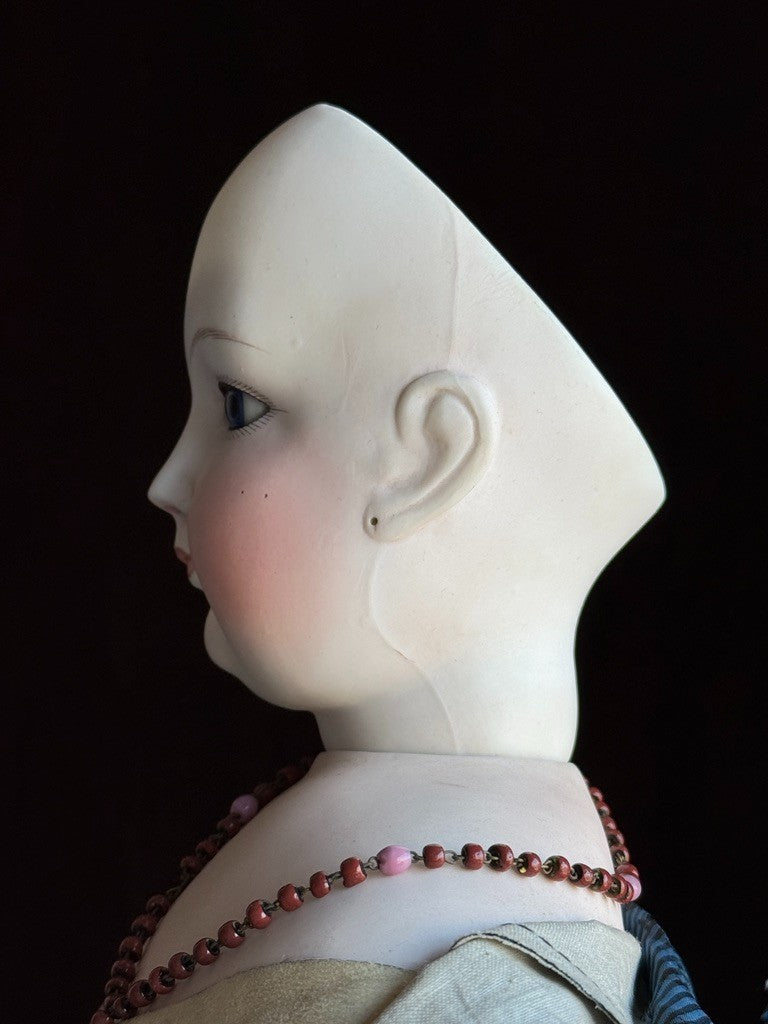 Grand Size Antique French Eugene Barrois (?) Bisque Head Fashion Poupee Doll