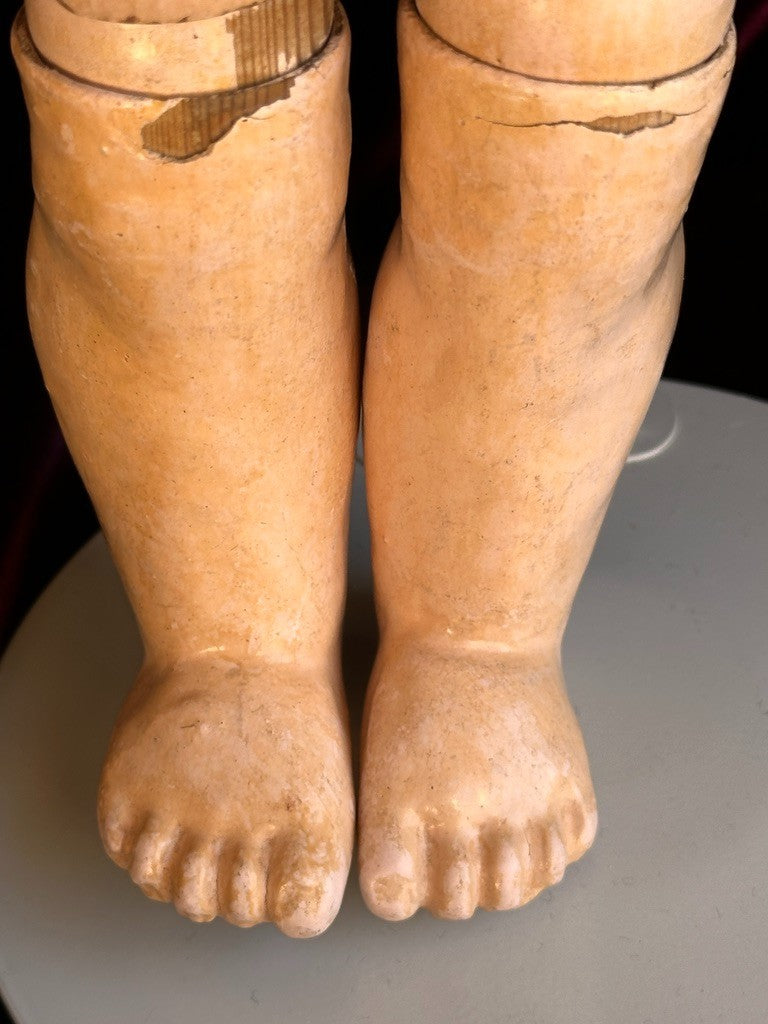 Antique German 20.5” Sonnenberg 117 Belton Type Closed Mouth Bisque Head Doll