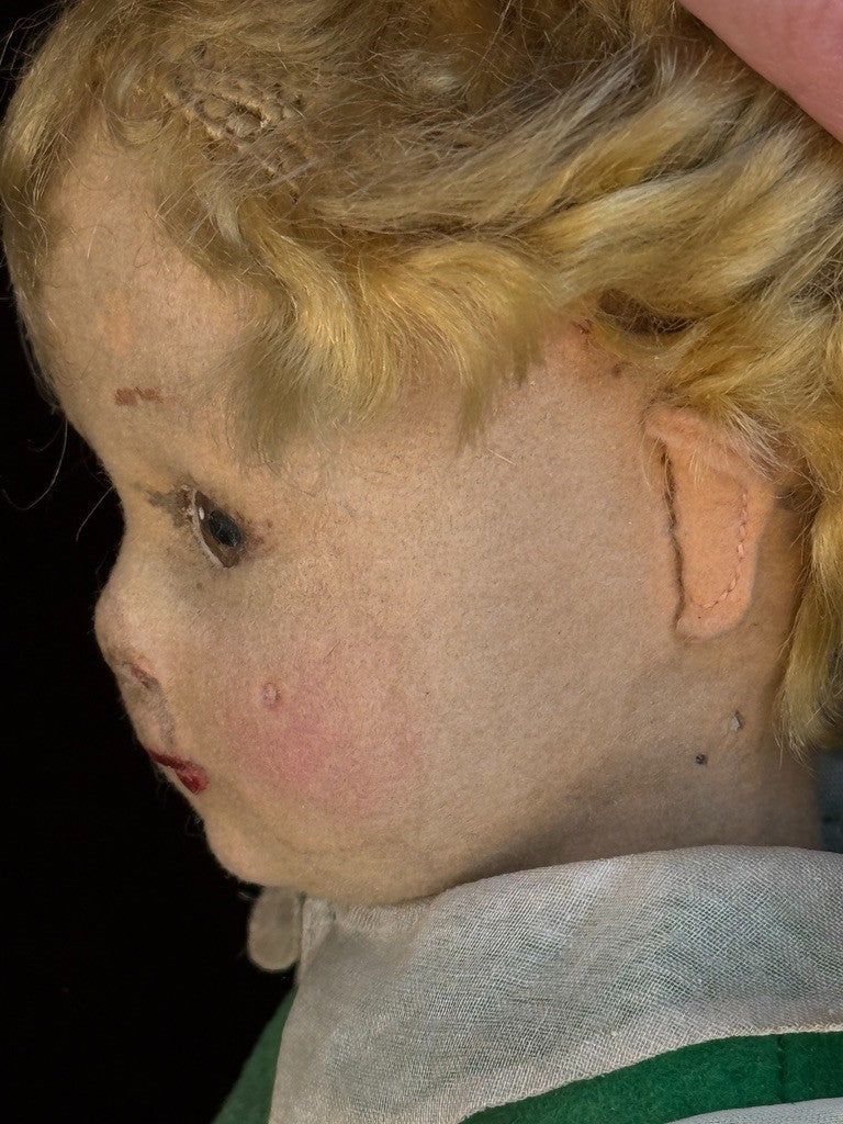 Vintage Italian 13” Lenci 70 (?) Felt Cloth Character Girl Doll