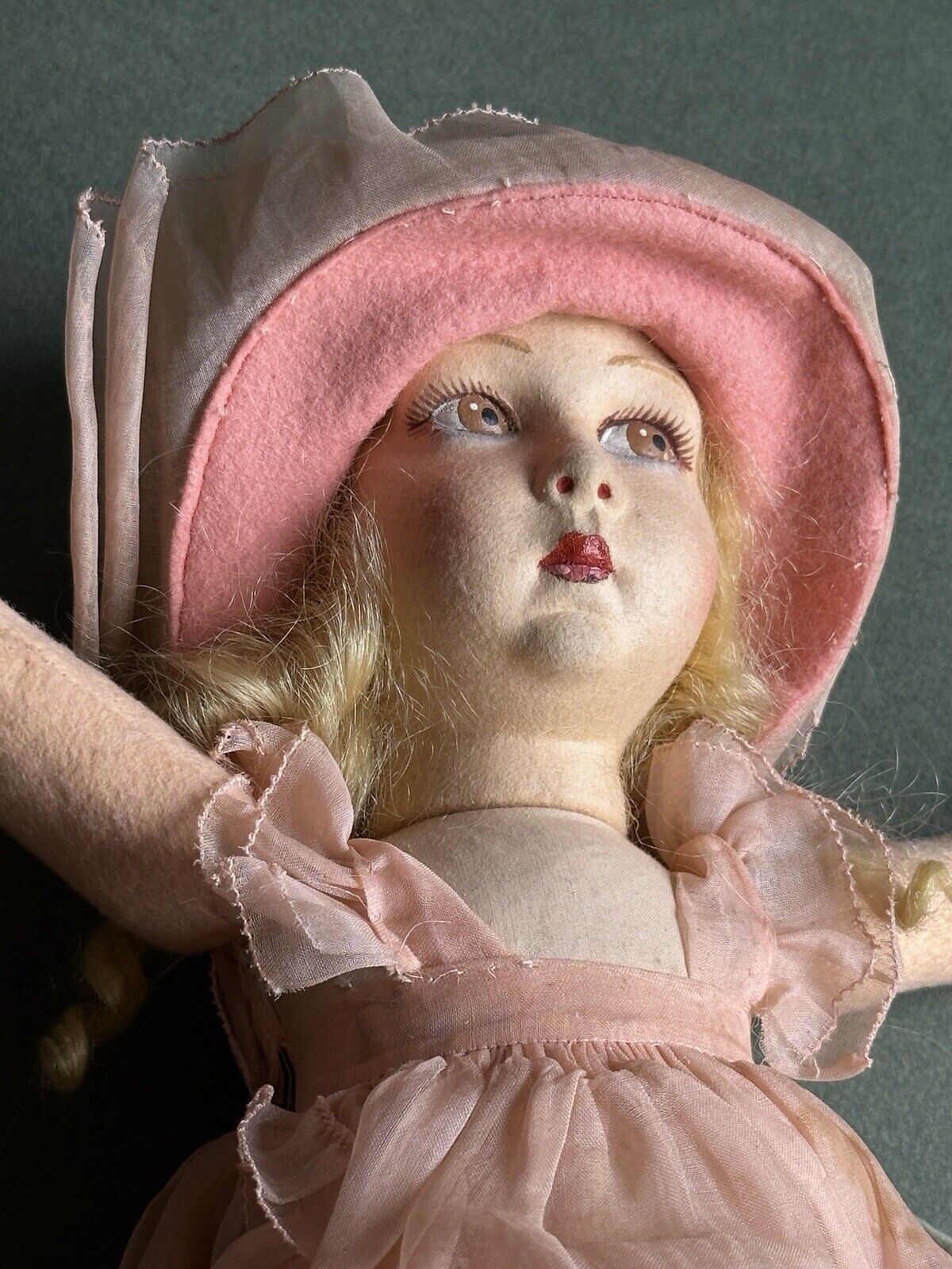 Rare All Original 16” Vintage Italian Lenci 149 Series Felt Cloth Doll with Tag