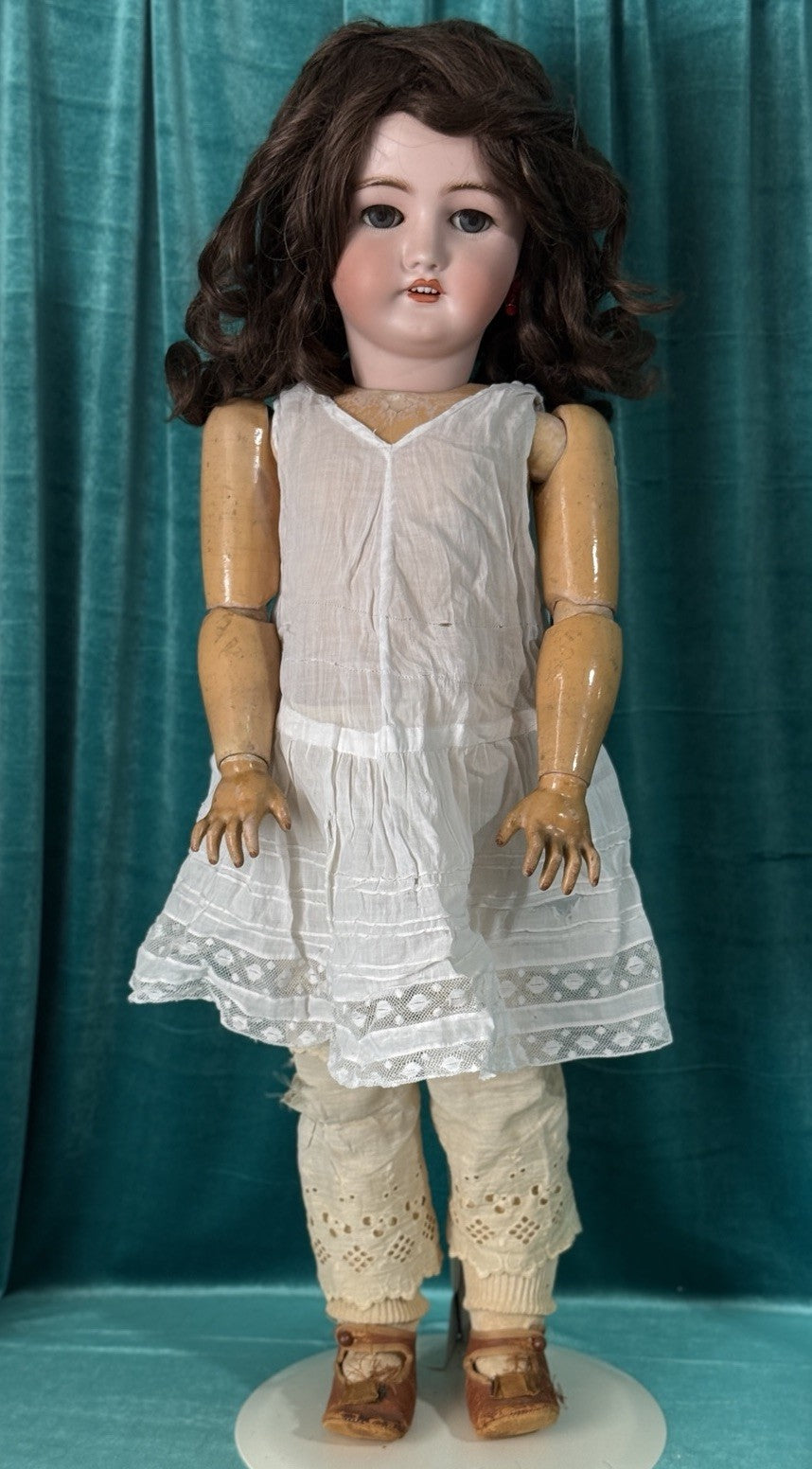 Antique German C.M. Bergmann and Simon Halbig Bisque Head 28” Doll