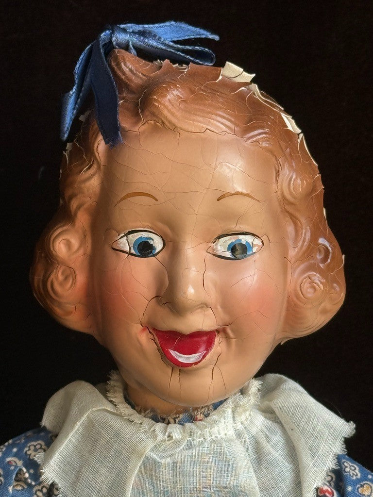 Vintage American Ideal 12.5" Baby Snooks Flexy Doll Fanny Brice Doll with Tag
