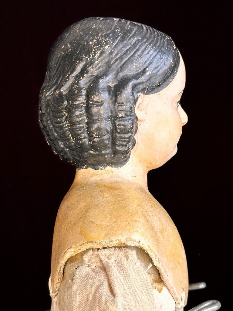 Antique American 26” Greiner Papier Mache Exposed Ears Doll