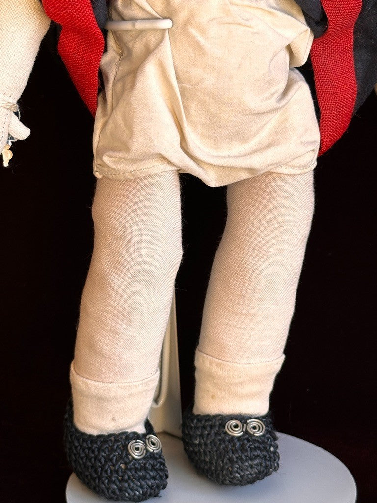 Unidentified Antique European 14” Kathe Kruse Style Oil Painted Cloth Doll