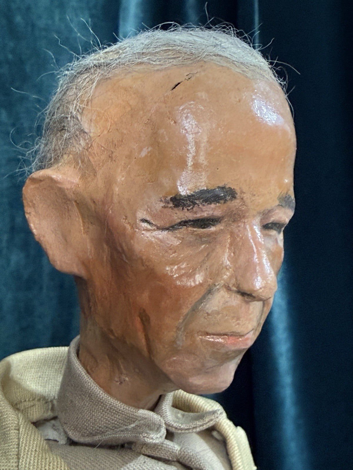 Character General Douglas MacArthur (?) 25” Stockinete Doll by Bernard Ravca (?)