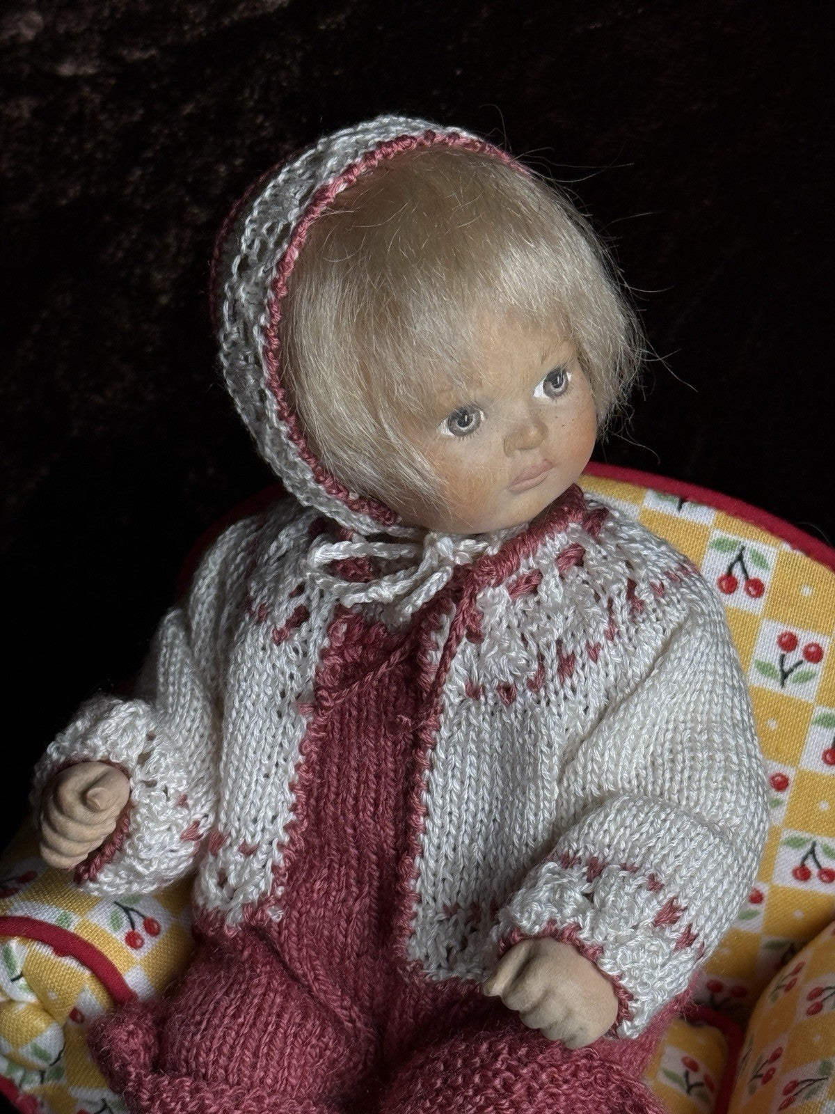 Collectible Erika Catellani 6” Carved Wooden Baby Doll LE 25